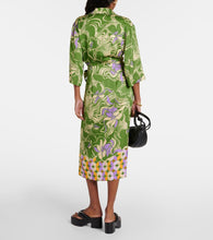 Dries Van Noten Printed satin wrap dress
