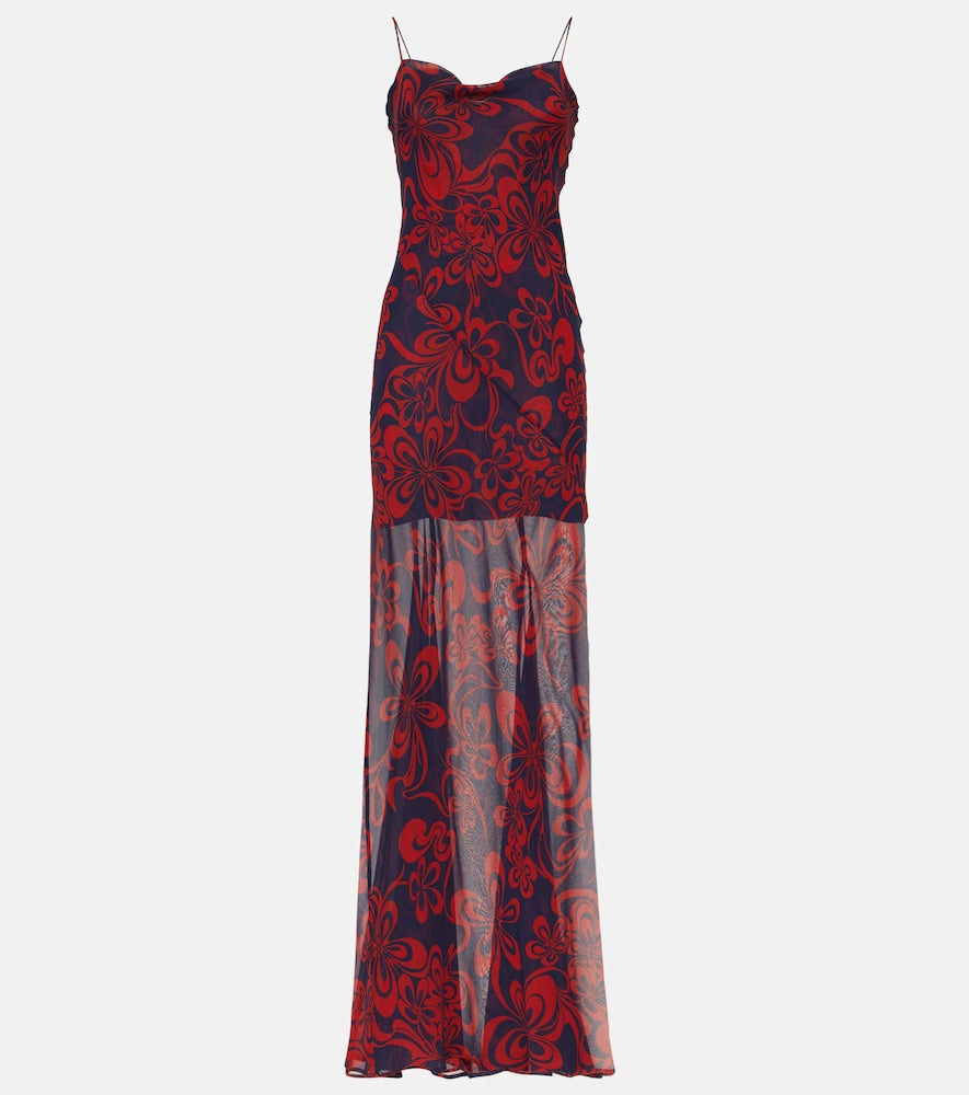 Dries Van Noten Printed silk georgette maxi dress. Dries Van Noten 印花真丝乔其纱长裙