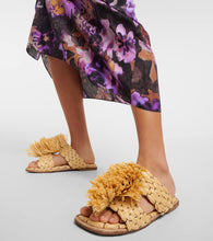 Dries Van Noten Raffia espadrille slides