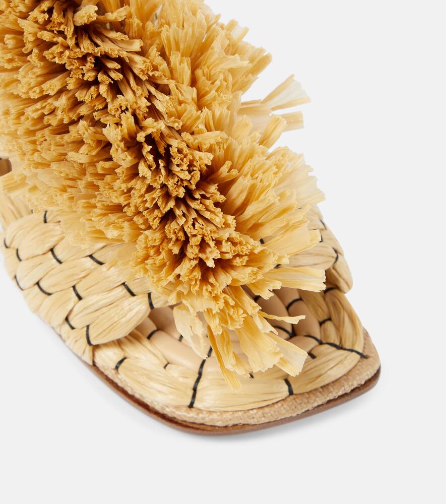 Dries Van Noten Raffia espadrille slides