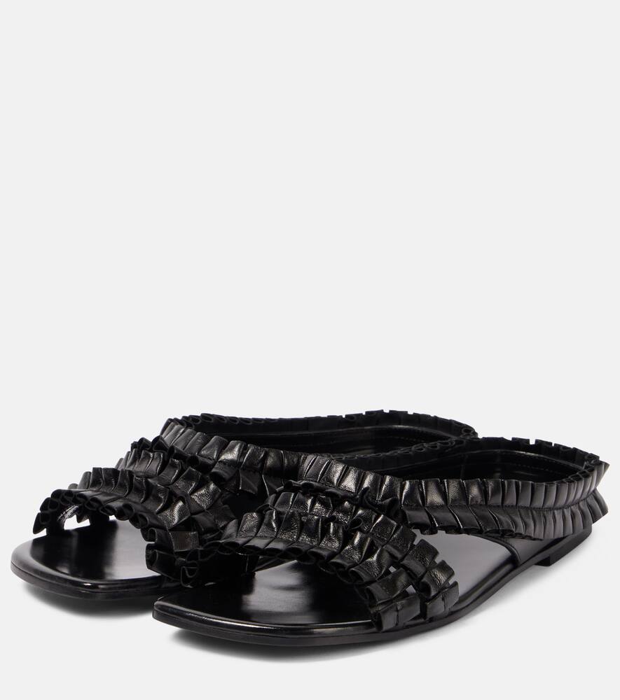 Dries Van Noten Ruffled leather sandals