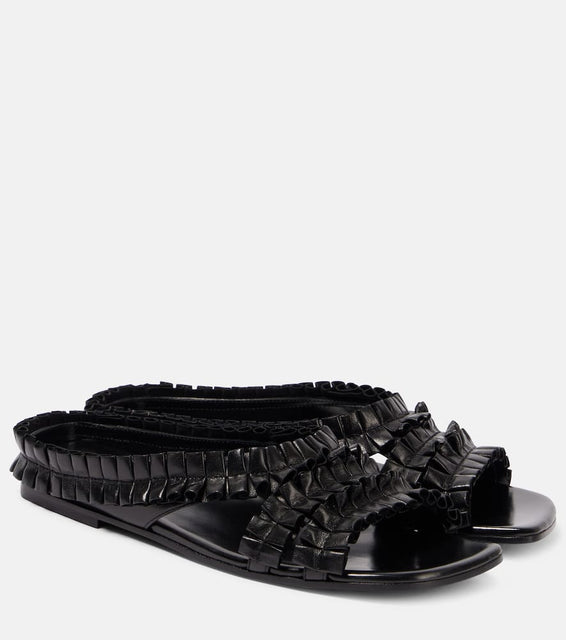 Dries Van Noten Ruffled leather sandals