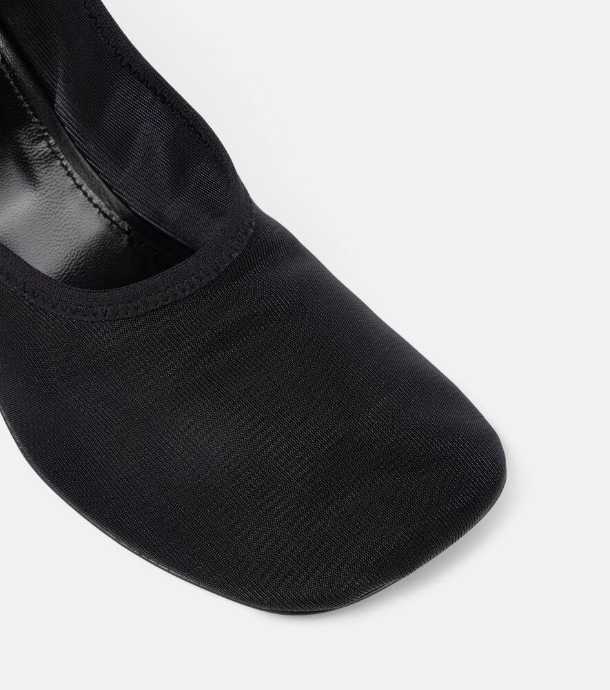 Dries Van Noten Ruffled leather-trimmed mesh pumps
