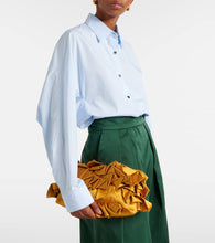 Dries Van Noten Ruffled silk satin clutch