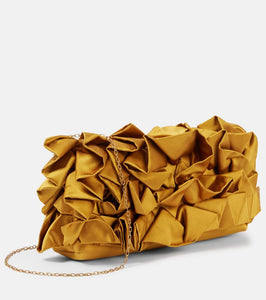 Dries Van Noten Ruffled silk satin clutch