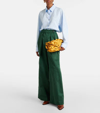 Dries Van Noten Ruffled silk satin clutch