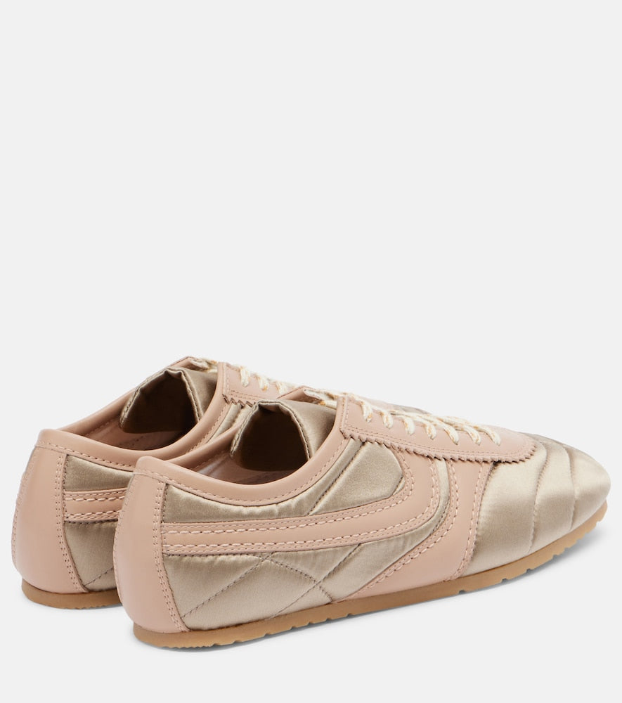 Dries Van Noten Satin and leather sneakers