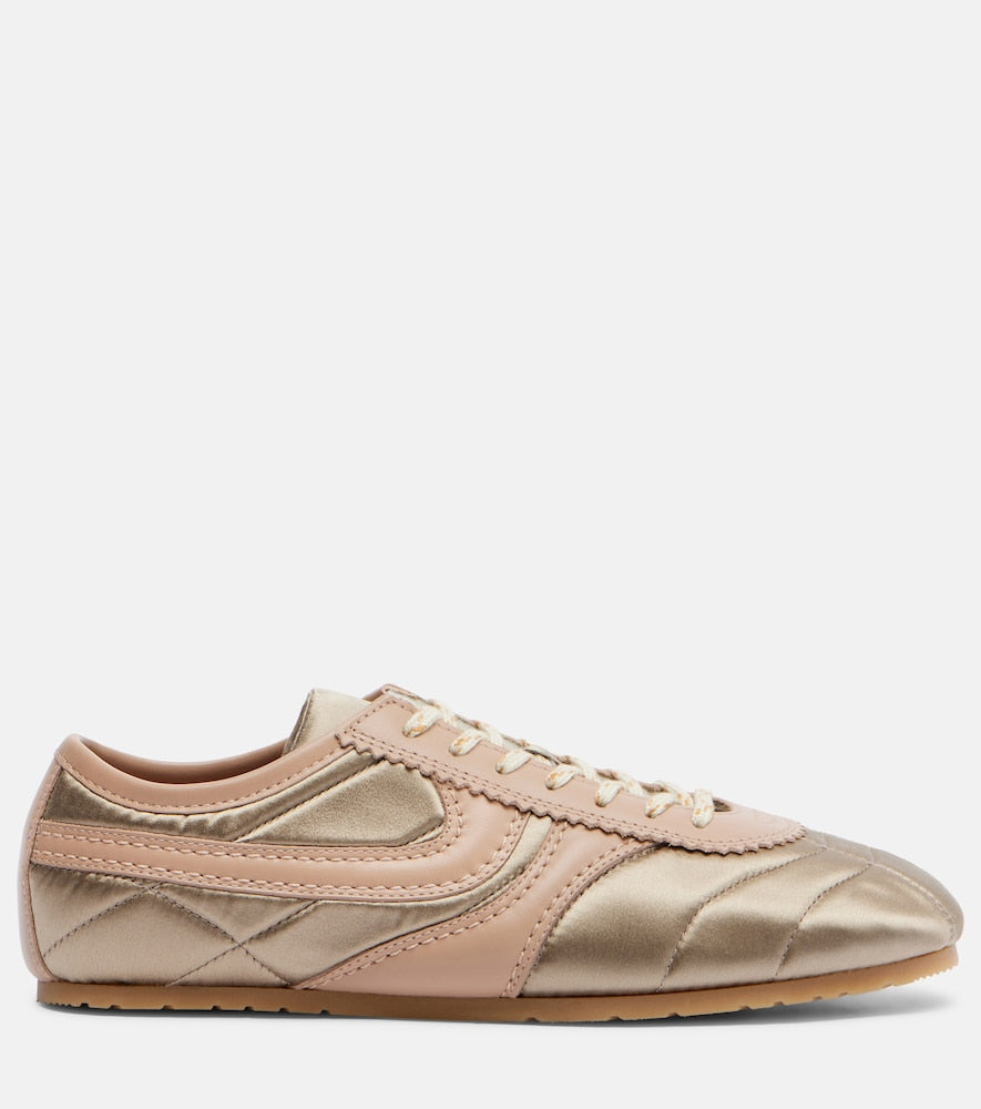 Dries Van Noten Satin and leather sneakers