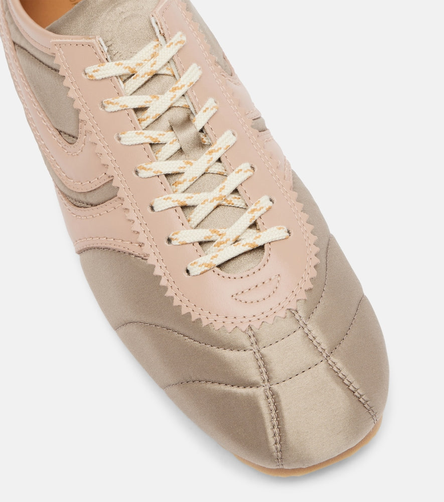 Dries Van Noten Satin and leather sneakers