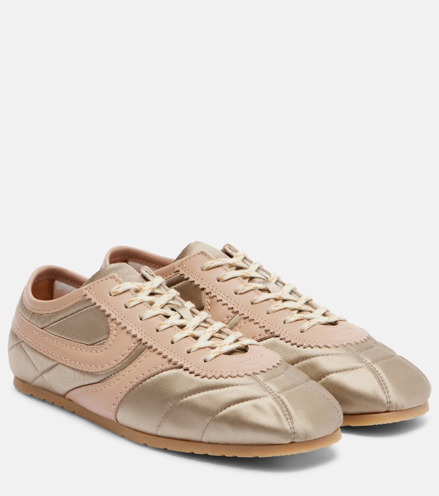 Dries Van Noten Satin and leather sneakers