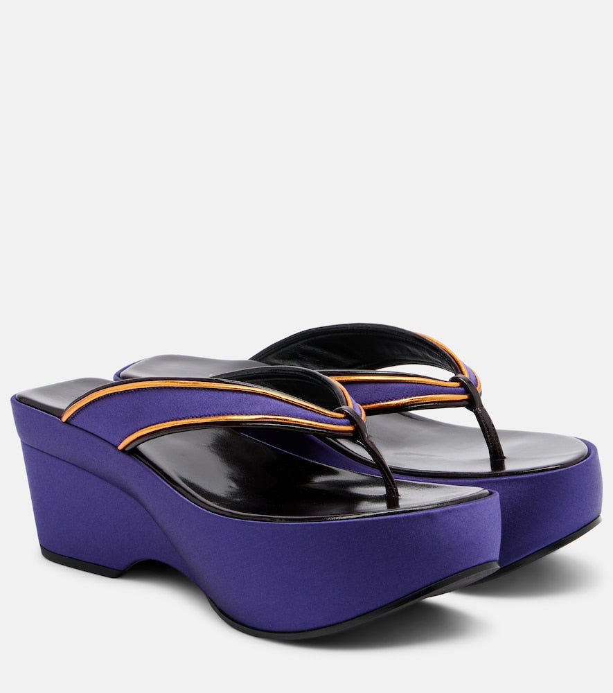 Dries Van Noten Satin thong sandals