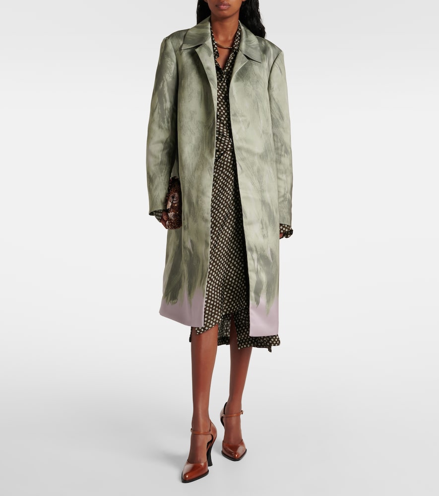 Dries Van Noten Satin wrap coat