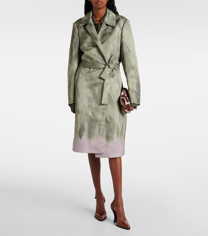 Dries Van Noten Satin wrap coat