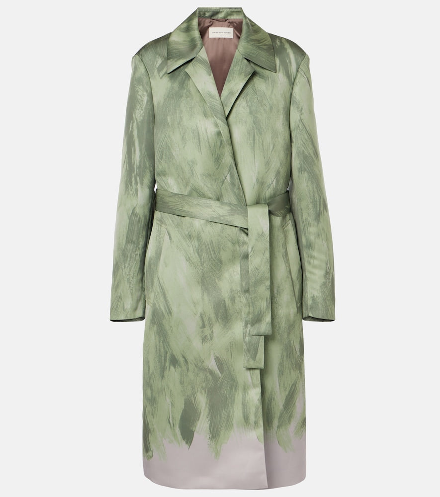 Dries Van Noten Satin wrap coat - Dries Van Noten 缎面裹身大衣
