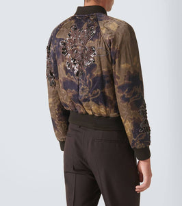 Dries Van Noten Sequined floral-appliqu√É¬© bomber jacket