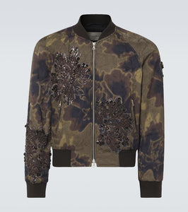 Dries Van Noten Sequined floral-appliqu√É¬© bomber jacket