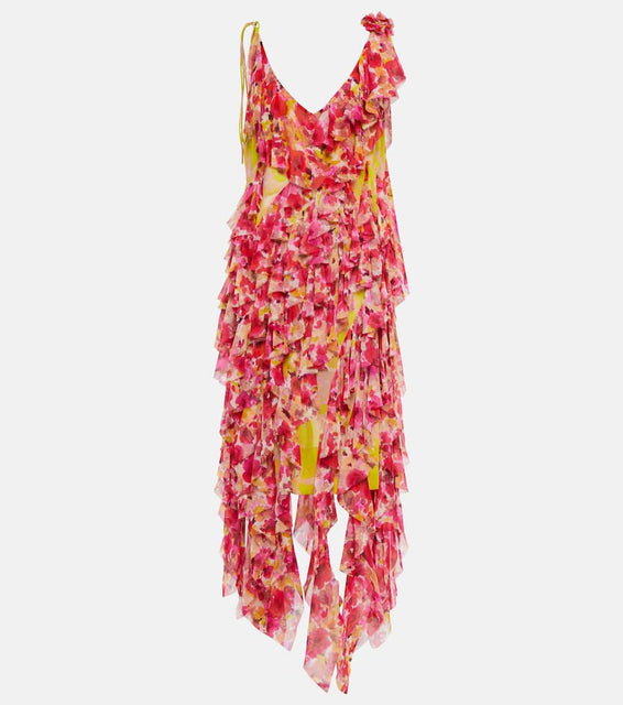 Dries Van Noten Silk-blend floral midi dress