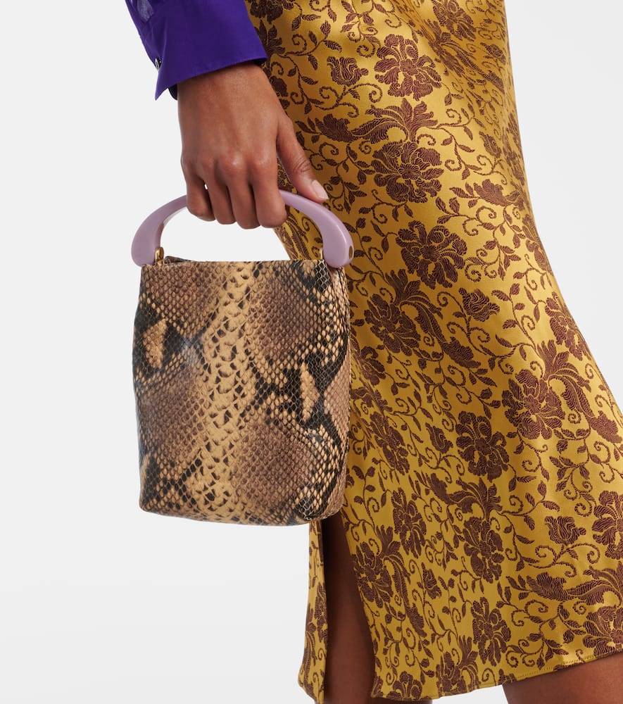 Dries Van Noten Small snake-effect leather tote bag