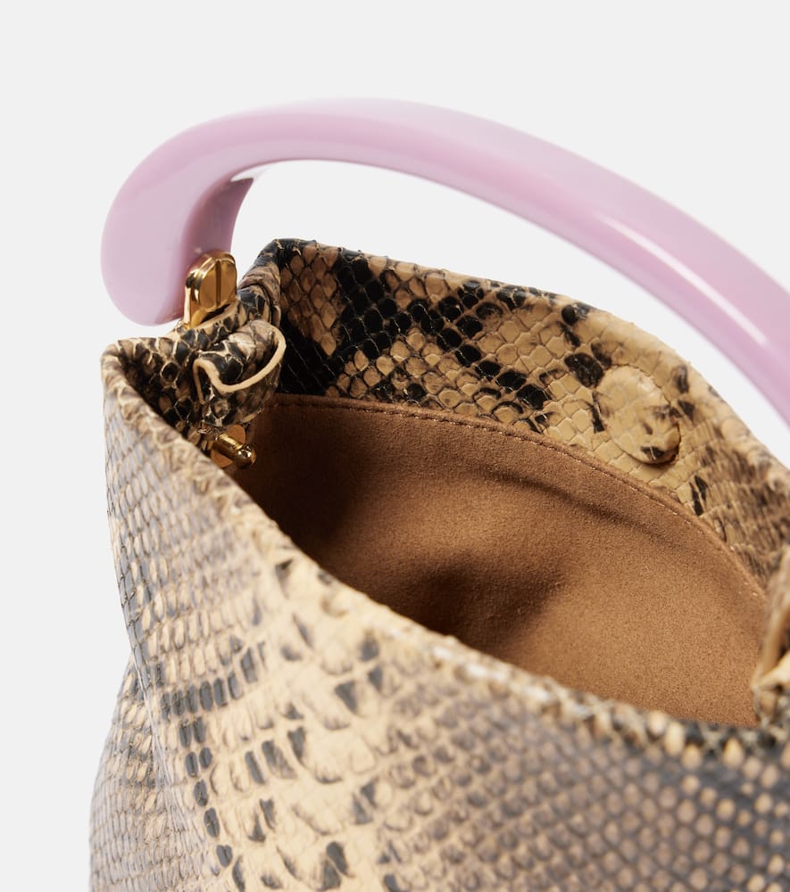 Dries Van Noten Small snake-effect leather tote bag