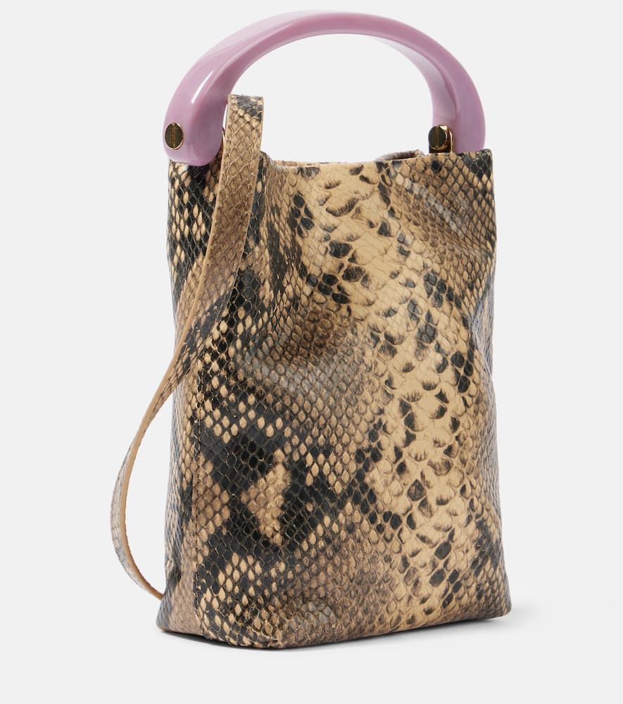 Dries Van Noten Small snake-effect leather tote bag