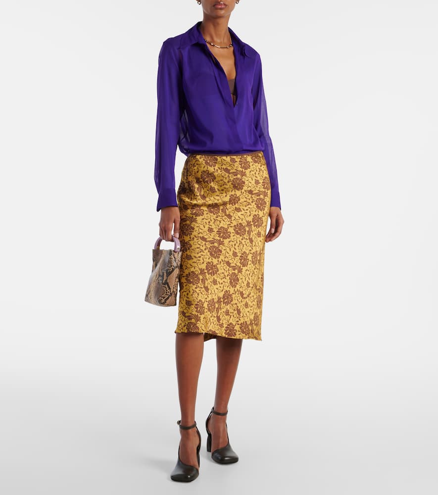 Dries Van Noten Small snake-effect leather tote bag