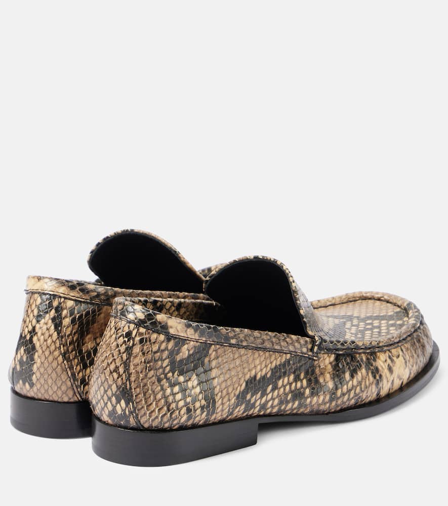Dries Van Noten Snake-effect leather loafers