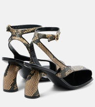 Dries Van Noten Snake-effect leather sandals