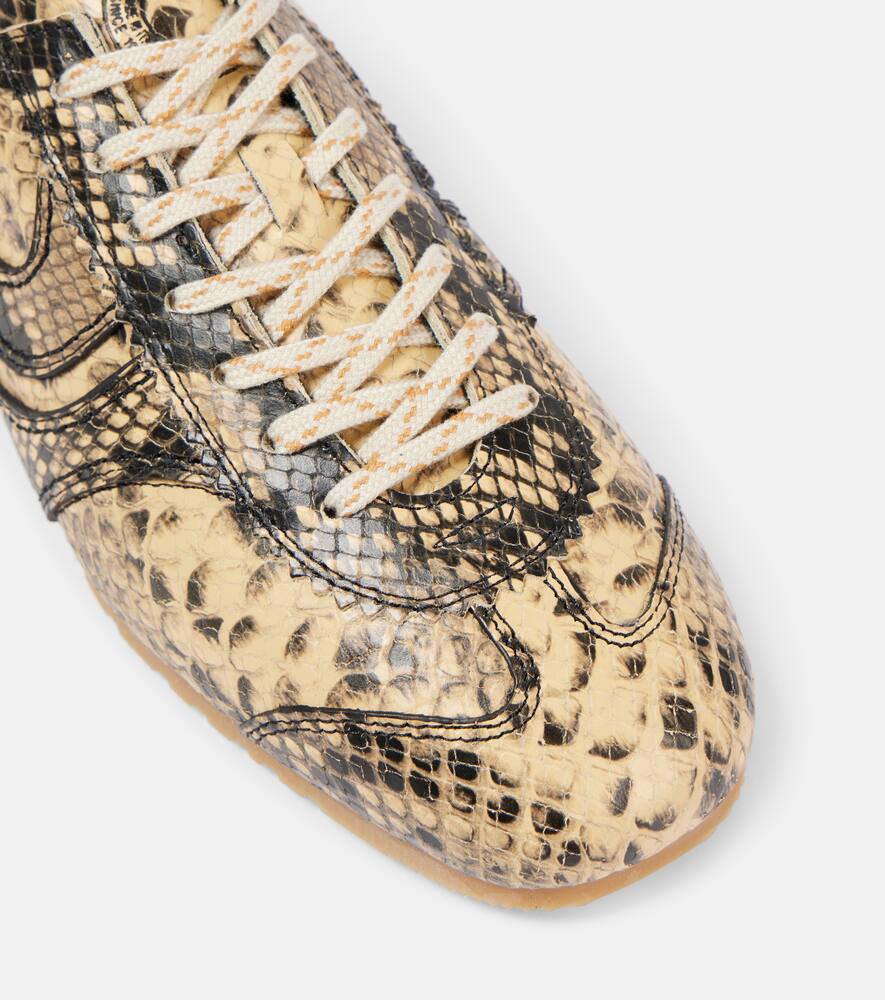 Dries Van Noten Snake-effect leather sneakers