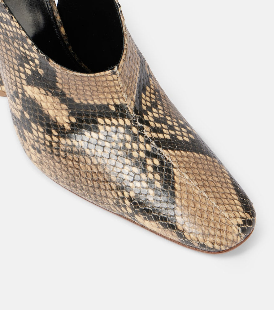 Dries Van Noten Snake-effect leather wedges
