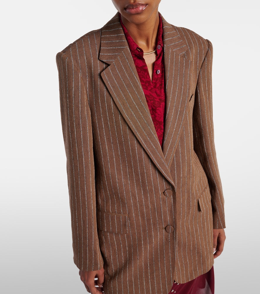 Dries Van Noten Striped linen-blend blazer