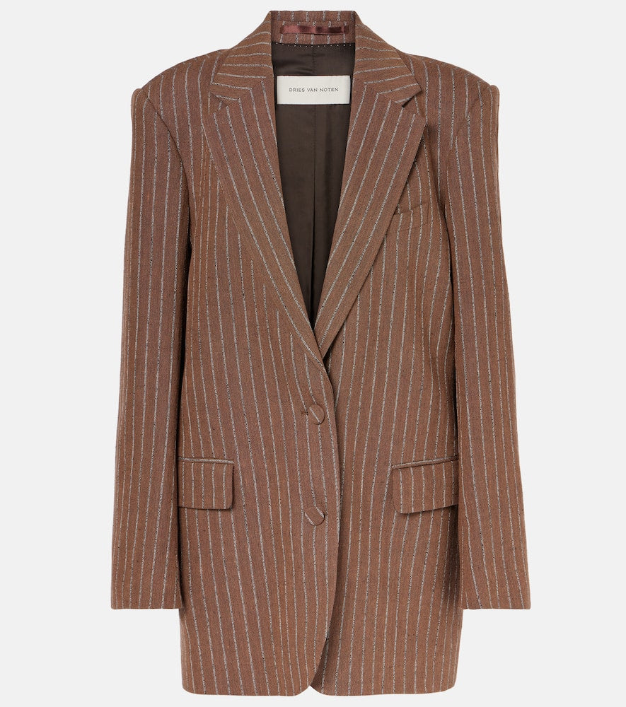 Dries Van Noten Striped linen-blend blazer