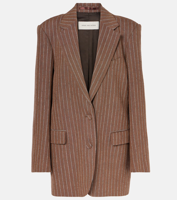 Dries Van Noten Striped linen-blend blazer