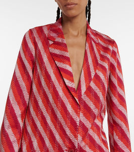 Dries Van Noten Striped silk ikat blazer