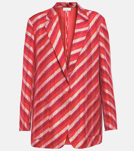 Dries Van Noten Striped silk ikat blazer