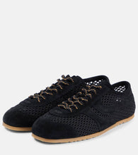 Dries Van Noten Suede-trimmed mesh sneakers