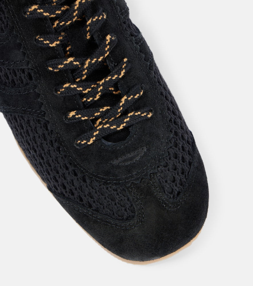 Dries Van Noten Suede-trimmed mesh sneakers