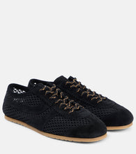 Dries Van Noten Suede-trimmed mesh sneakers