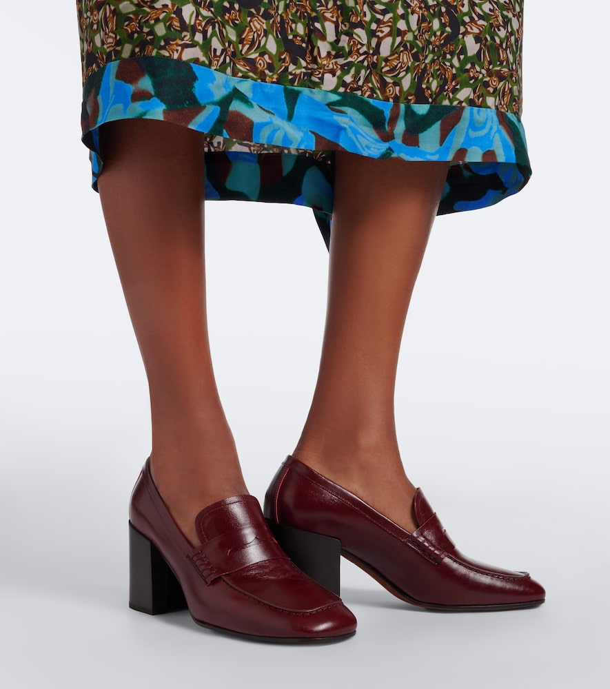 Red Dries Van Noten Leather penny loafers - Mid Heel Pumps