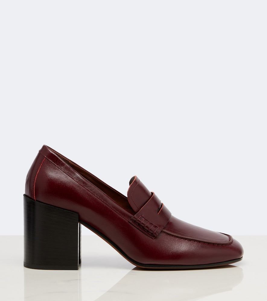 Red Dries Van Noten Leather penny loafers - Mid Heel Pumps