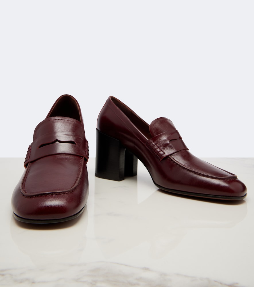 Red Dries Van Noten Leather penny loafers - Mid Heel Pumps