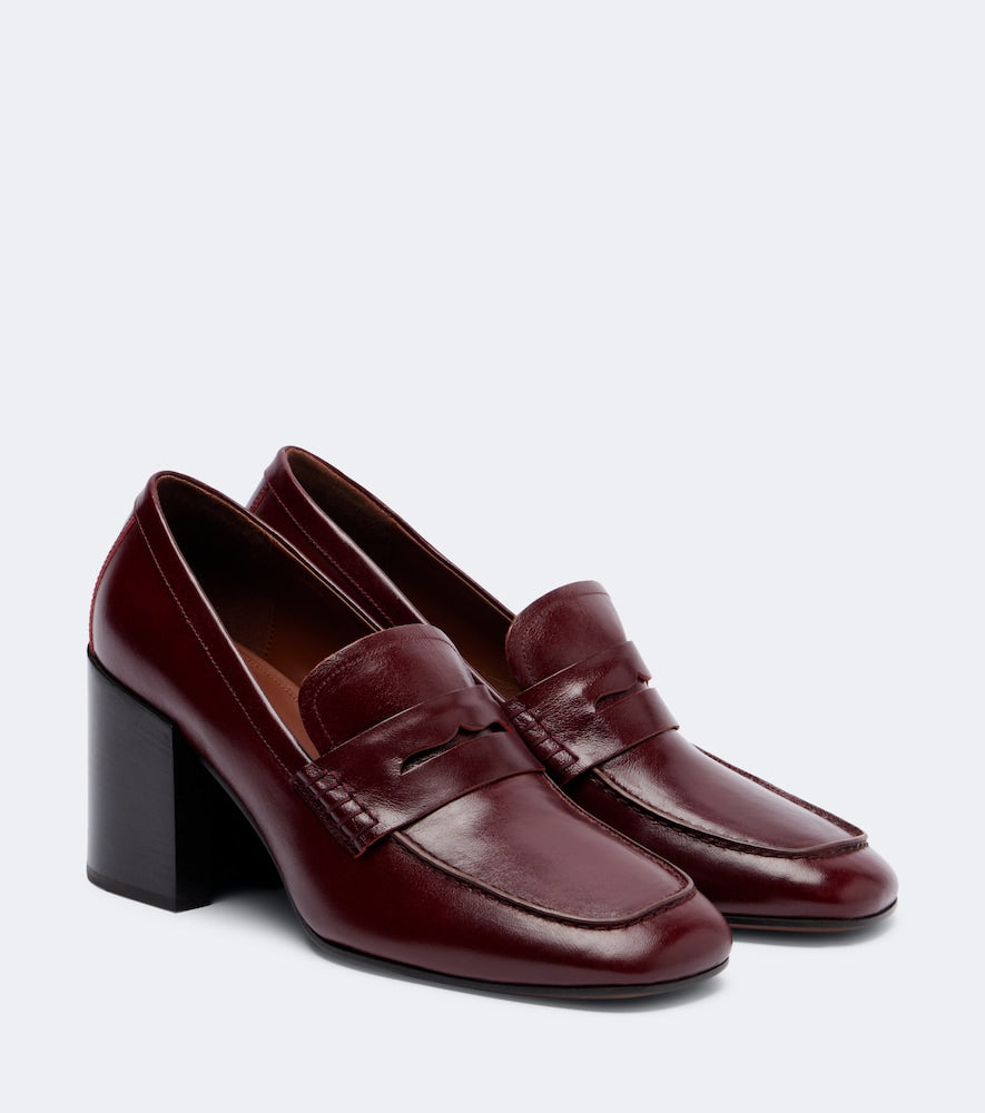 Red Dries Van Noten Leather penny loafers - Mid Heel Pumps