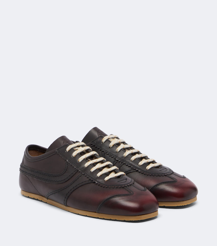 Dries Van Noten Leather sneakers - Brown Low-Top Sneakers
