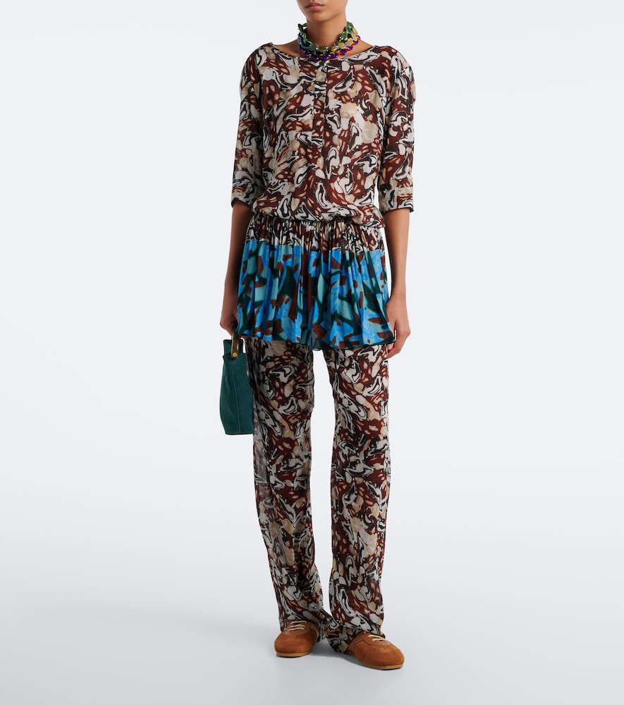 Dries Van Noten Leather-trimmed suede high-top sneakers - Brown High Top Sneakers