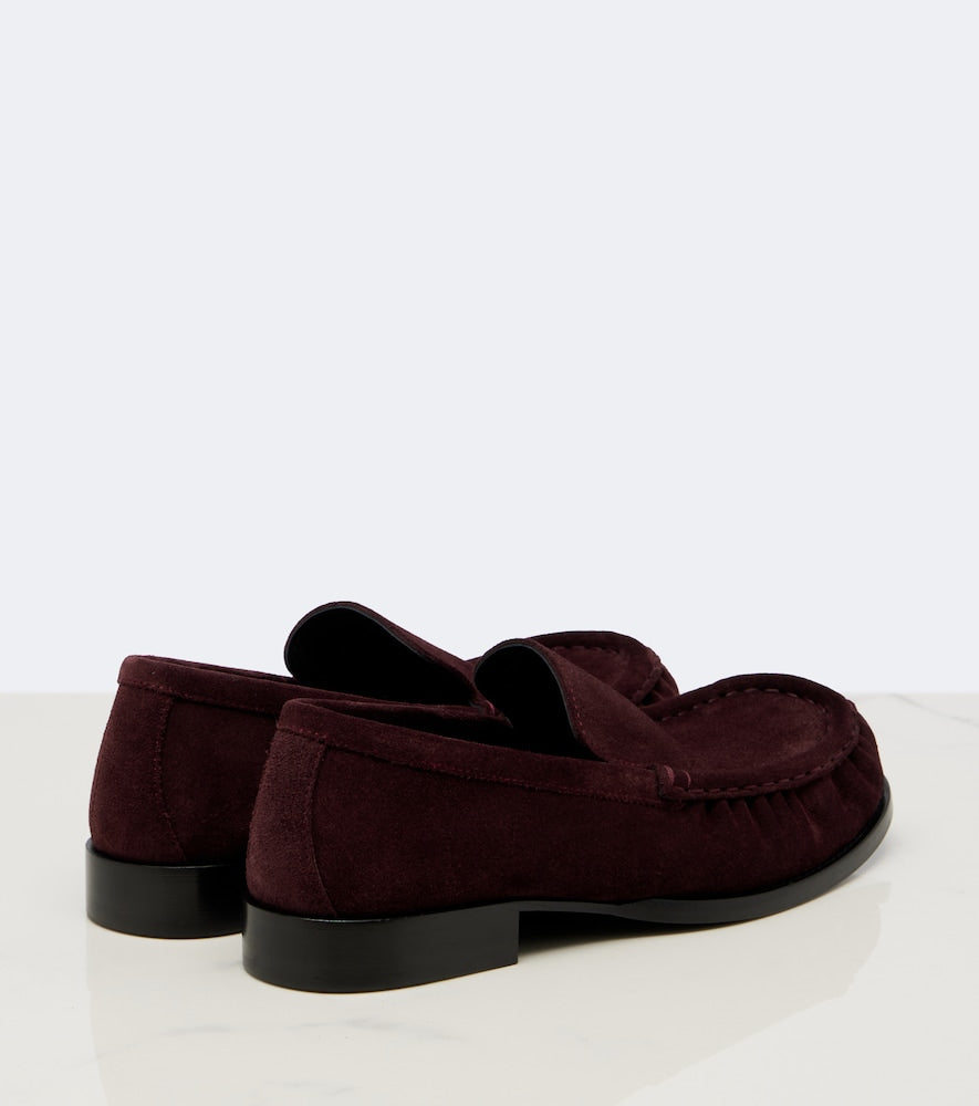 Dries Van Noten Suede loafers in Burgundy - Loafers
