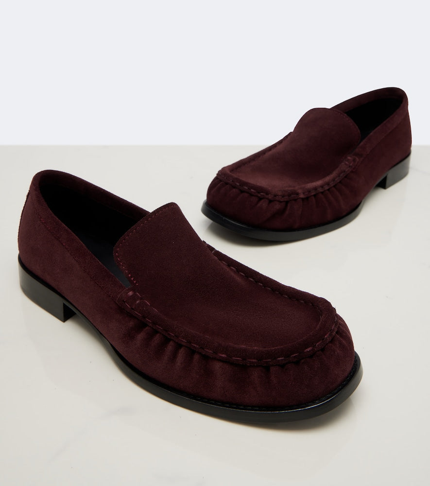 Dries Van Noten Suede loafers in Burgundy - Loafers