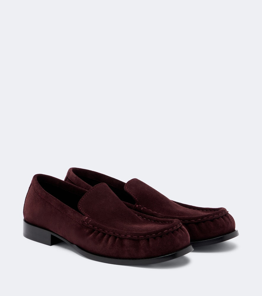 Dries Van Noten Suede loafers in Burgundy - Loafers