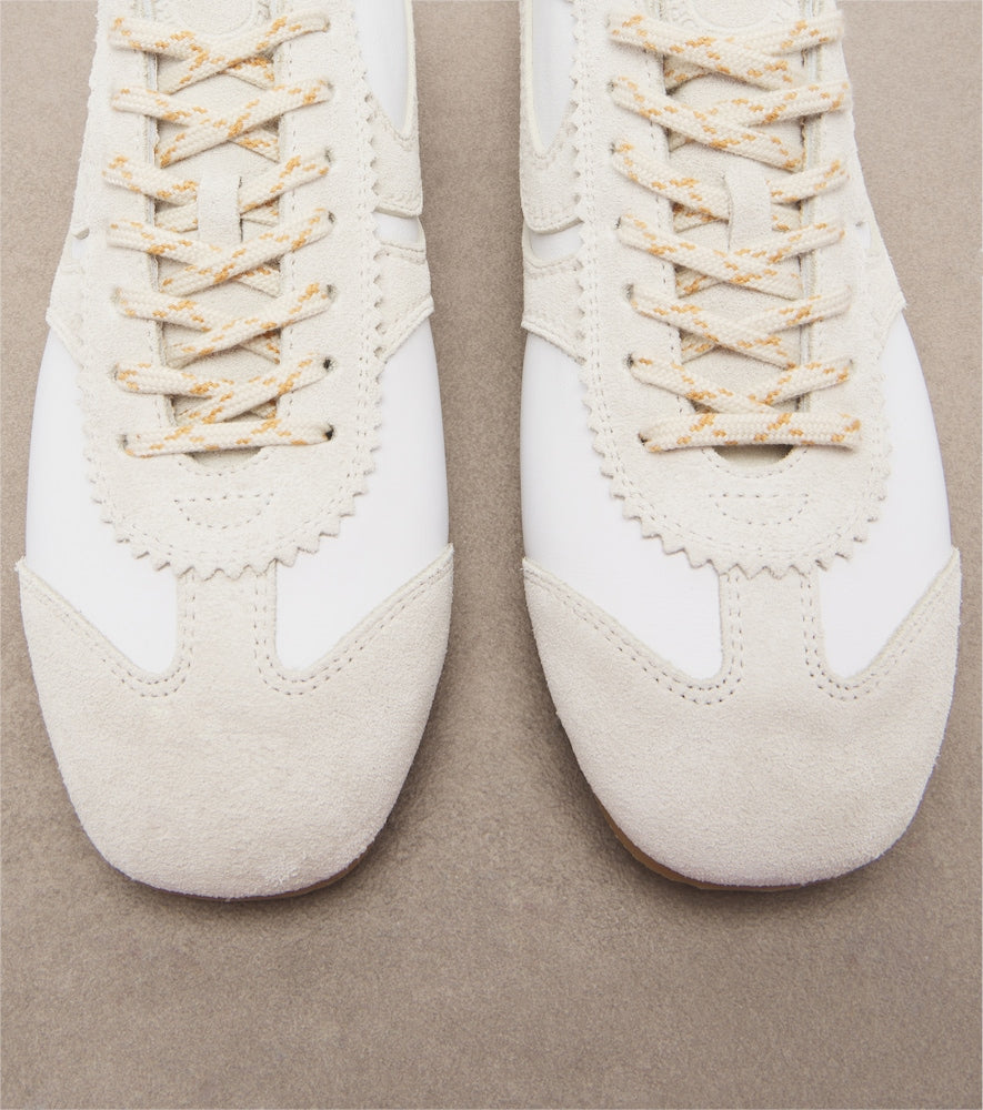 White Dries Van Noten Suede-trimmed leather sneakers - Low-Top Sneakers
