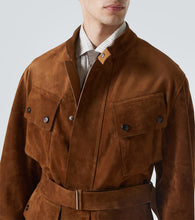 Dunhill Belted suede field jacket
