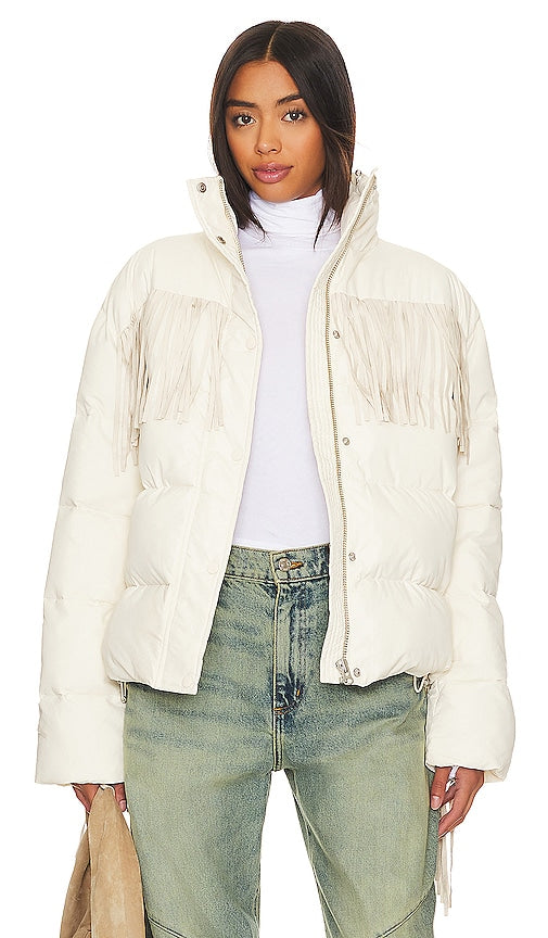 EAVES Olwen Puffer Jacket in Ivory - EAVES Doudoune Olwen en ivoire - EAVES Olwen 象牙色填充夹克 - EAVES Olwen Pufferjacke in Elfenbein - EAVES Olwen 퍼퍼 자켓 - EAVES Piumino Olwen in avorio
