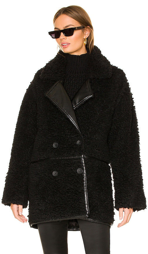 EAVES Sutton Coat in Black